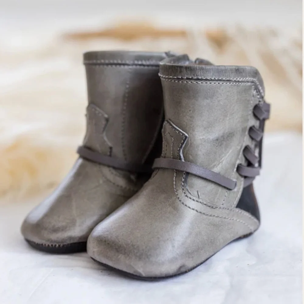 Freebird Baby Coal Booties Stone Size 0 (0-3 months) Just Like Mom's NEW
